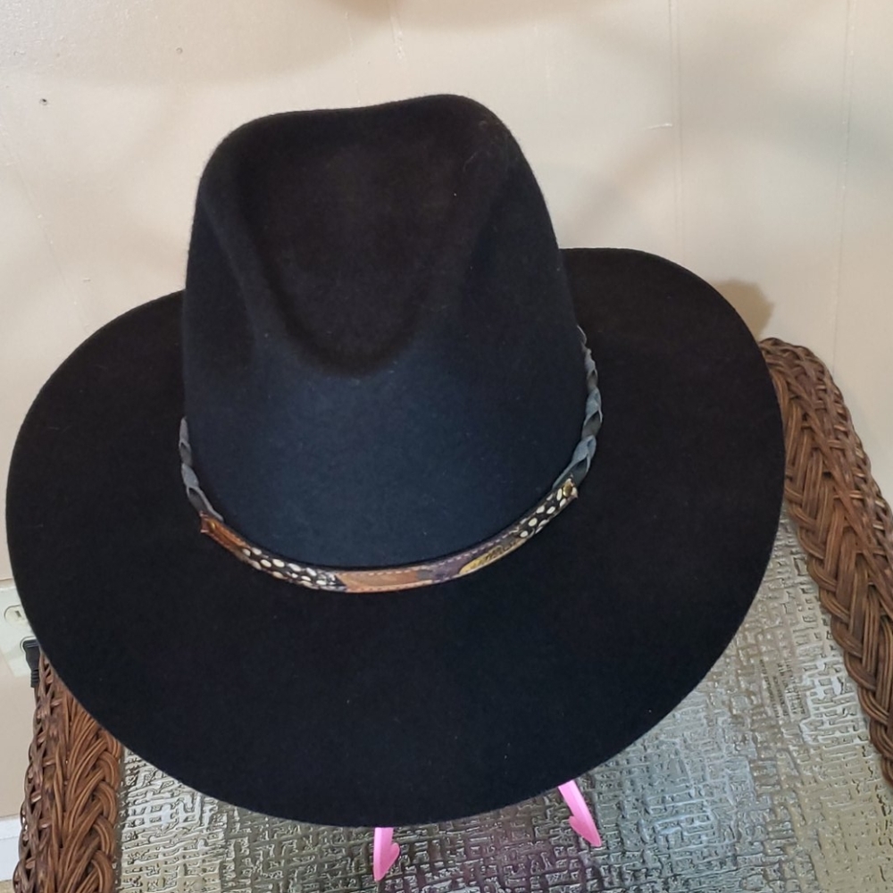 Golden Gate Koala 100% Black Wool Rim/ Leather Hat